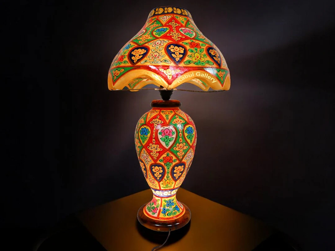 Oriental Hand Made and Hand Painted Camel Skin Leather Lamp Table Lamp Night Lamp From Multan Pak... | Etsy (US)