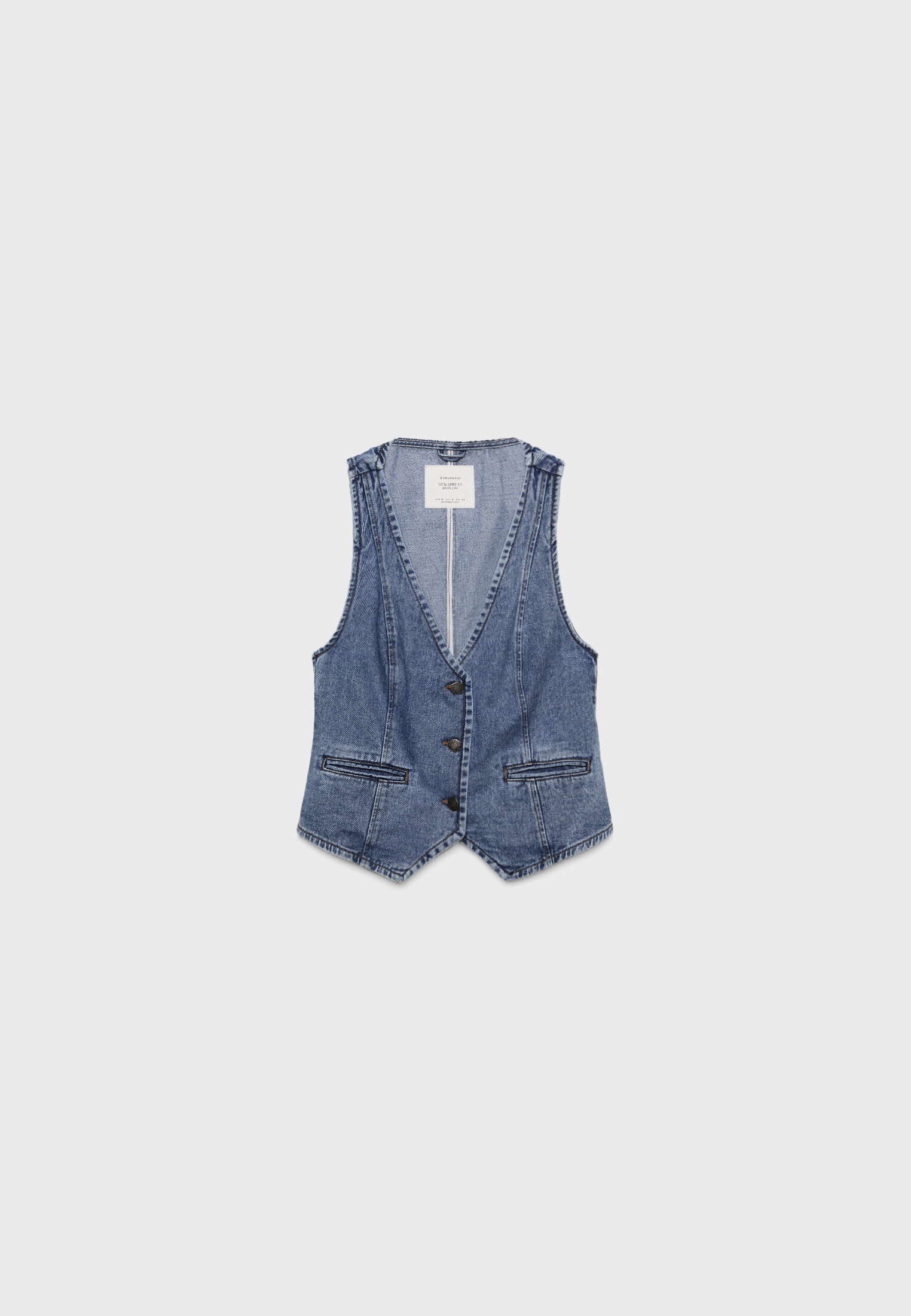 Denim waistcoat - Women's fashion | Stradivarius United Kingdom | Stradivarius (UK)
