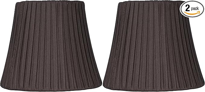 Urbanest Box Pleated Mini Chandelier Lamp Shade, Chocolate,3x6x5", Softback, Clip On, Set of 2 | Amazon (US)