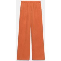 Zara - Striped Flowy Pants - Dark Orange - S - Woman | Zara US