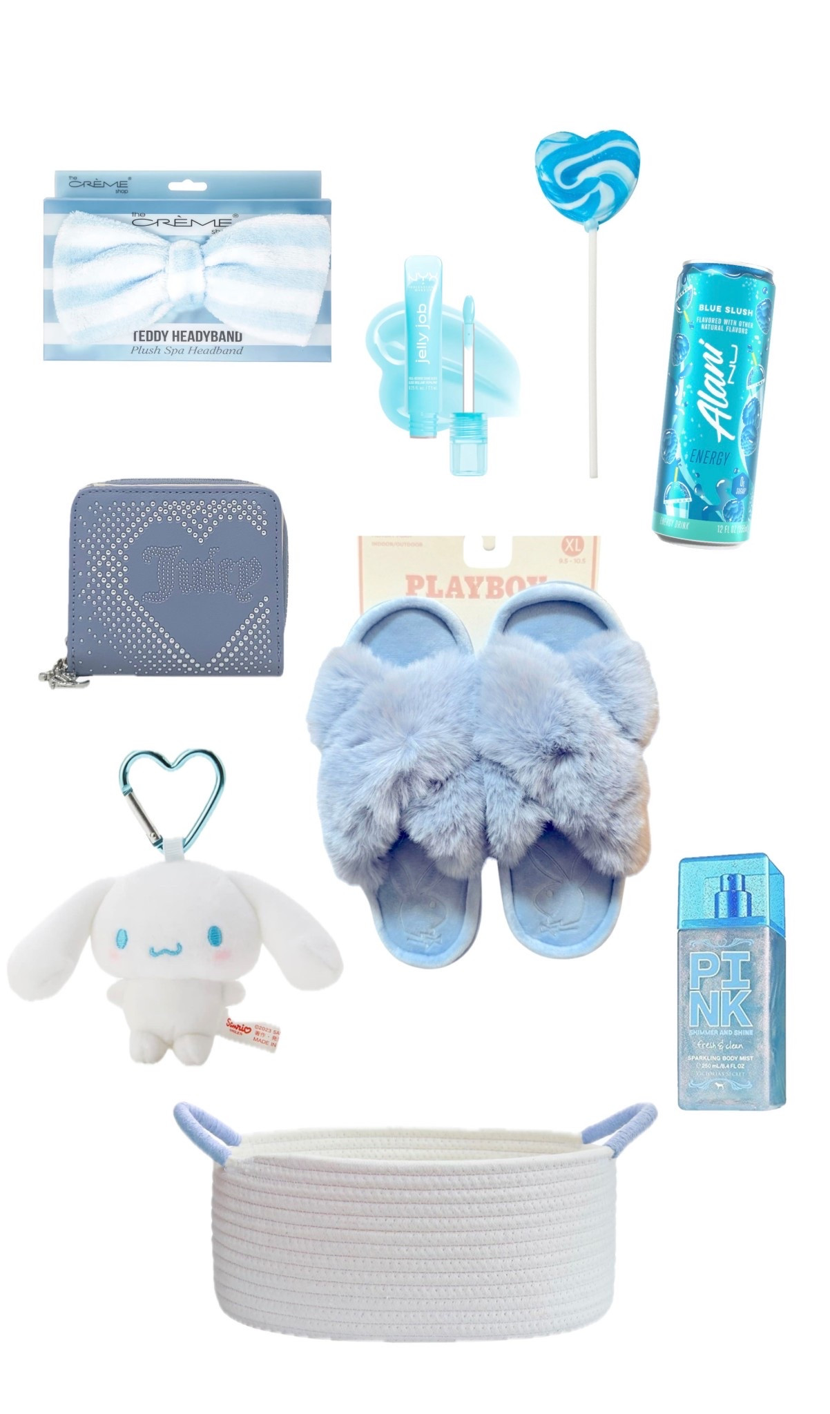 Blue Y2K Valentines Day basket 🩵✨ check my Amazon for any missing products! 