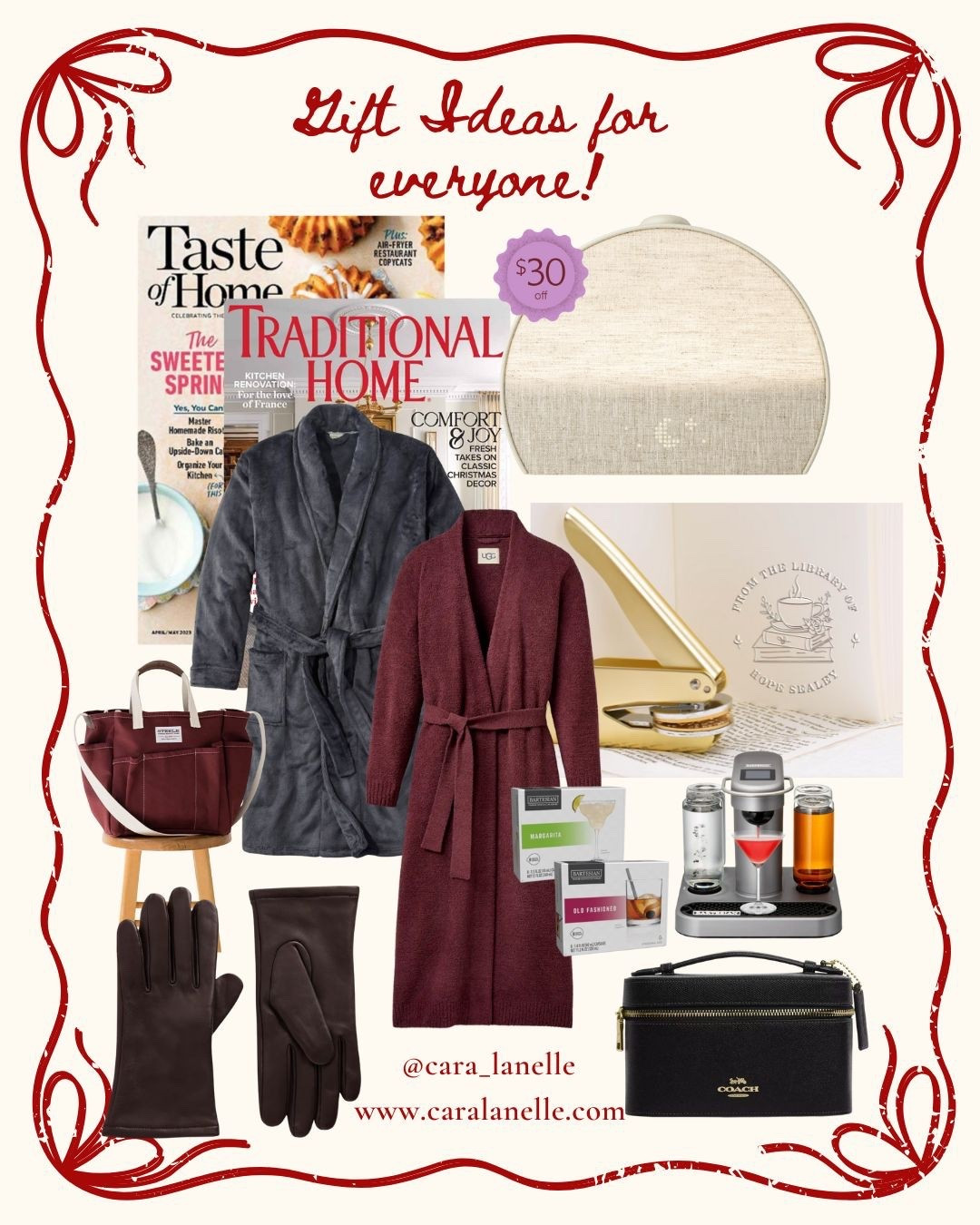 Gift ideas for everyone in your list! 

Hatch alarm clock, robe, men’s robe, gloves, makeup case, hobby bag, magazine subscriptions, book embossed 

#LTKCyberWeek #LTKHoliday #LTKGiftGuide