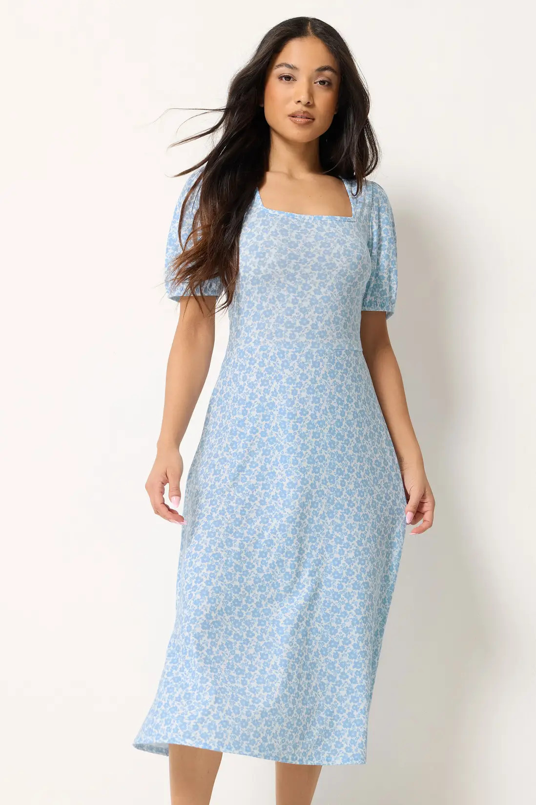 Light Blue PixieGirl Petite Ditsy Floral Midi Dress | Dorothy Perkins | Dorothy Perkins (UK)
