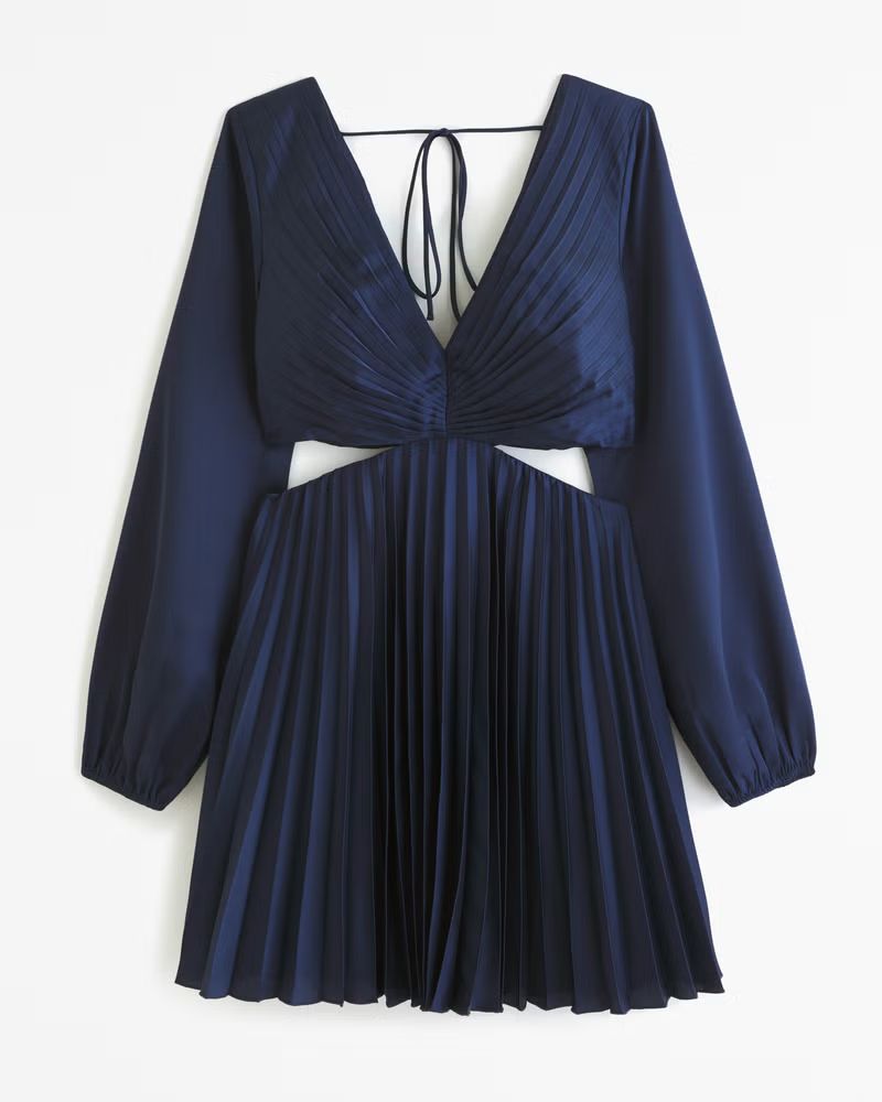 The A&F Giselle Pleated Cutout Mini Dress | Abercrombie & Fitch (US)