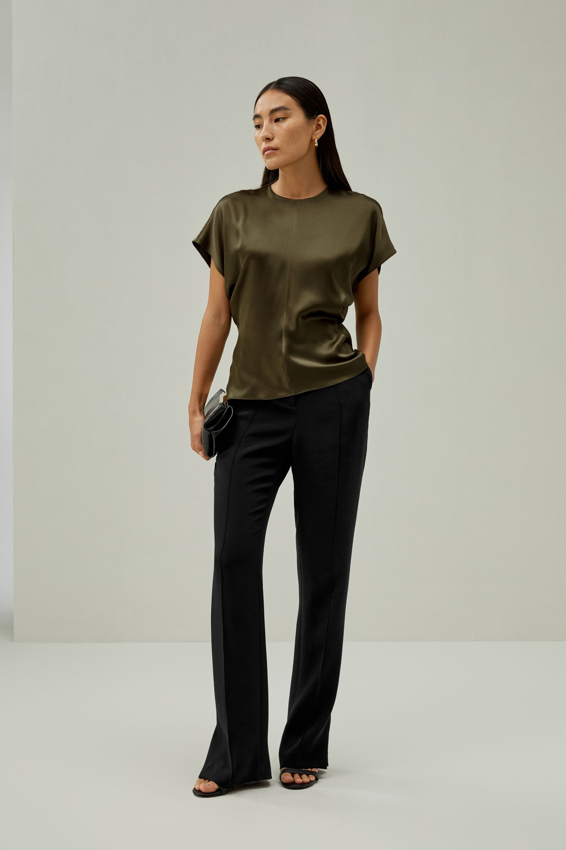 Short Batwing Sleeve Silk Top | LILYSILK