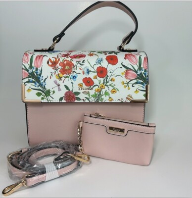 Dune London Satchel Crossbody Floral Hardside Bucket Purse Flower Pink Handbag  | eBay | eBay US