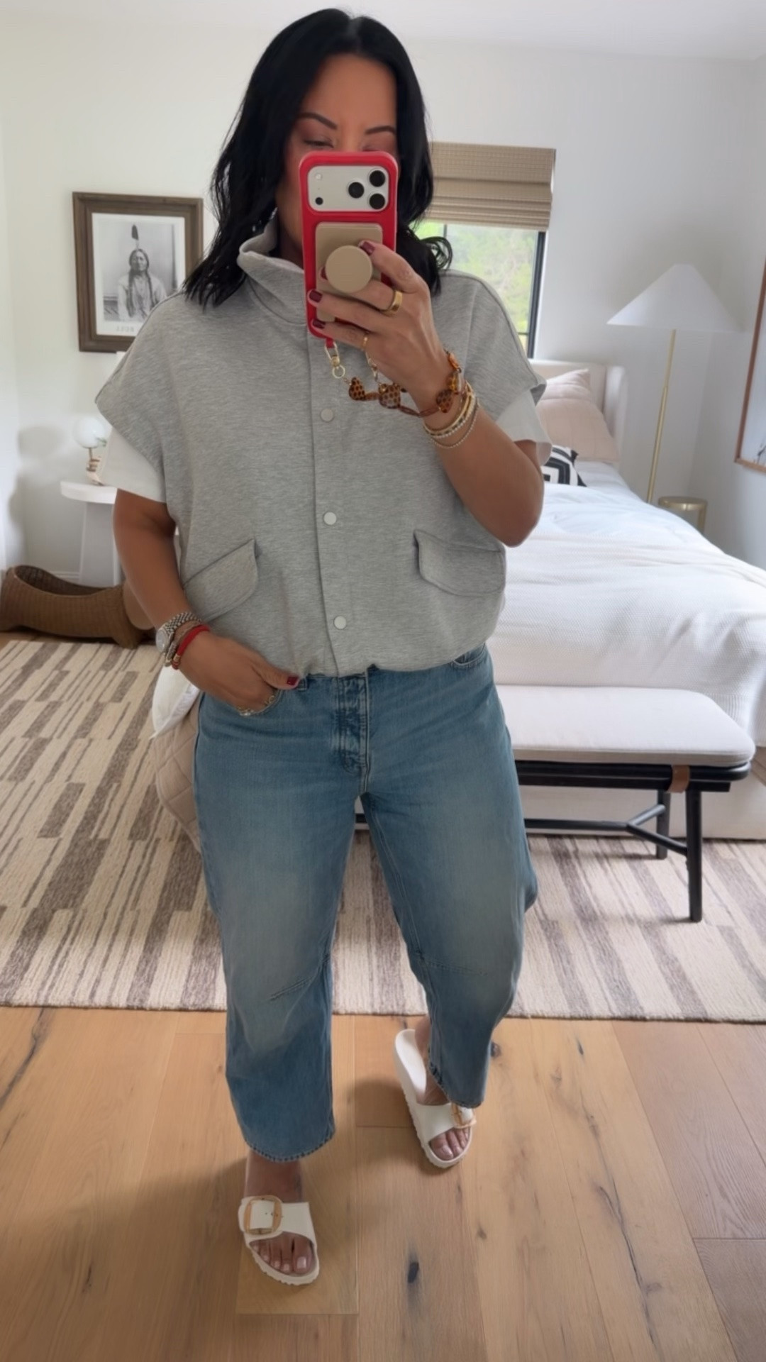 Vest size medium, t-shirt size medium, jeans size 29 (I’m a curvy size 9), shoes fit tts.

#LTKMidsize #LTKSaleAlert #LTKxMadewell