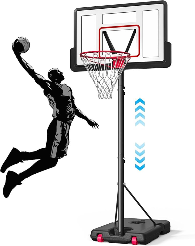 IGL Portable Basketball Hoop, 10ft Height Adjustable Basketball Goals Outdoor, 44 Inch Shatterpro... | Amazon (US)