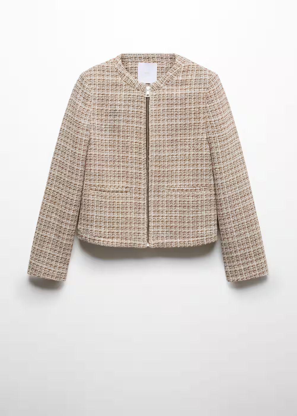 Tweed zipped jacket -  Women | Mango United Kingdom | MANGO (UK)
