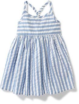 Cross-Back Striped Seersucker Dress for Baby | Old Navy US