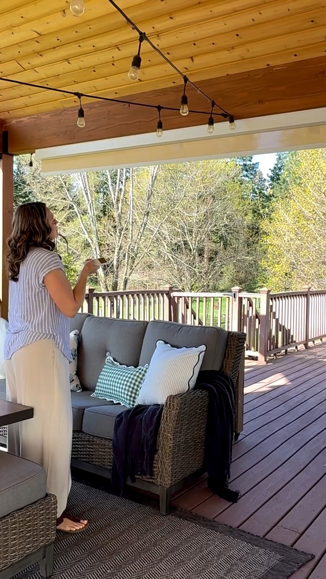 There is nothing like the magic of filtered sunlight and a soft breeze. We finally upgraded our outdoor space with these motorized shades, and it has completely transformed the vibe. Not only do they create the perfect romantic glow, but they’re also smart enough to handle the elements. 🌿
Why we’re obsessed:
• Smart & Sustainable: Built-in Bluetooth motor paired with a solar panel for effortless, eco-friendly charging. ☀️
• Weather-Ready: Breathable, fireproof, and waterproof fabric that keeps the heat out without losing the view.
• Stable Design: The stainless steel wire guide system keeps everything secure, even on breezy afternoons. 💨
• Custom Fit: Fully made-to-order for a precise, high-end look.
Whether it’s a quiet morning coffee or an evening sunset, our porch is officially our favorite "room" in the house.

#LTKmorningroutine #LTKdayinmylife #LTKHome