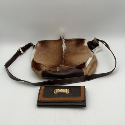 Diane Gail Womens Brown Springbok Fur Crossbody Purse w/ Maxx Black Brown Wallet  | eBay | eBay US