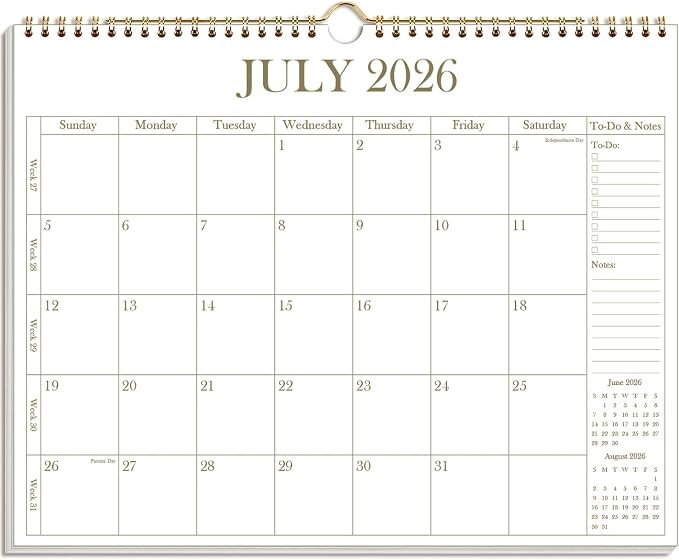 2026-2027 Calendar - Wall Calendar 2026-2027 from July 2026 - December 2027, 18 Months Calendar w... | Amazon (US)