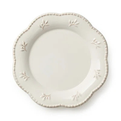 Heritage Beads 9-Inch Stoneware Salad Plates – Set of 4 Elegant Scalloped Edge Plates with Embossed Beading – Classic Off-White Farmhouse Style for Sa | Wayfair North America