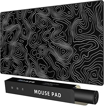 Extra Large Gaming Mouse Pad with Black Topographic, XXL Mousepad, Big Mouse Mat Desk Pad, Non Sl... | Amazon (US)