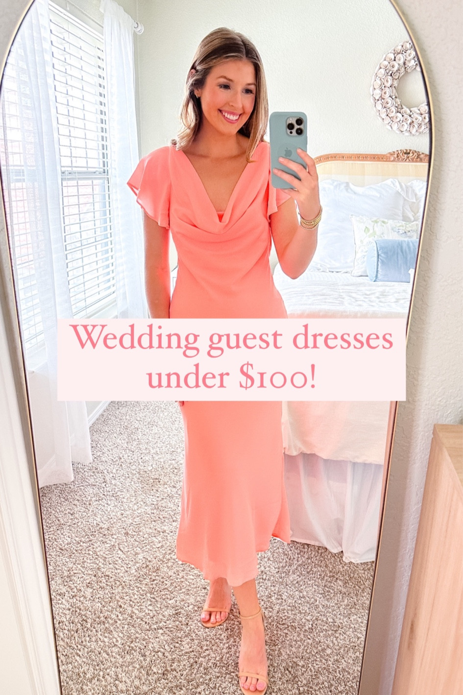 Coral wedding hotsell dress guest