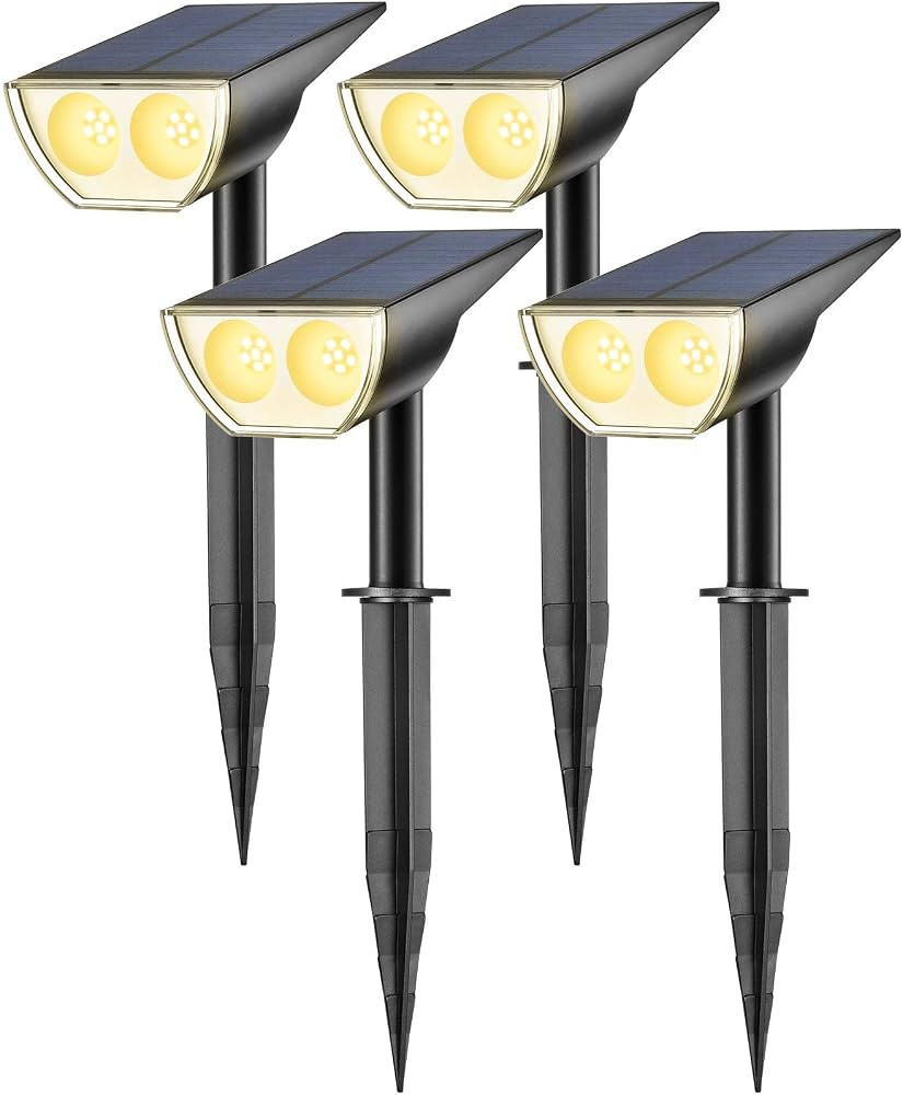 Solar Spot Lights Outdoor, Consciot 12 LEDs IP67 Waterproof Dusk-to-Dawn Solar Landscape Spotligh... | Amazon (US)