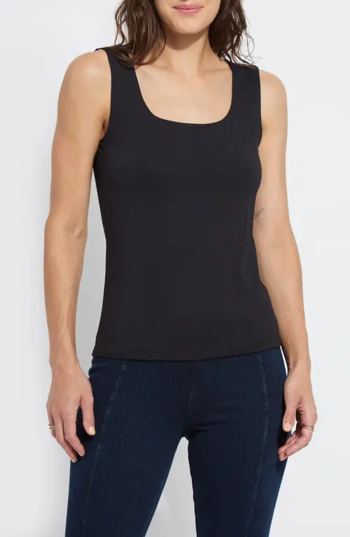 'Lyssentials Evie Scoop Neck Tank in Black at Nordstrom, Size X-Small | Nordstrom
