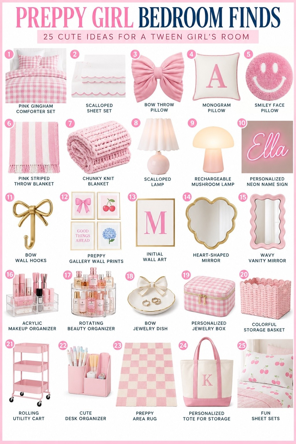 Preppy girl bedroom finds

#LTKKids #LTKHome
