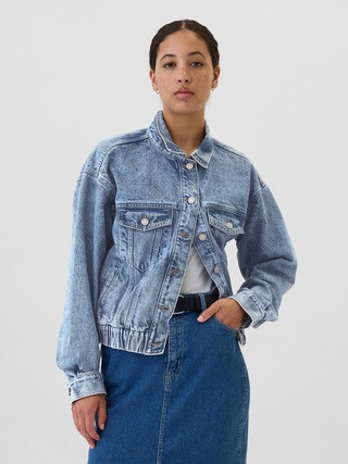 Relaxed Denim Icon Bomber Jacket | Gap Factory