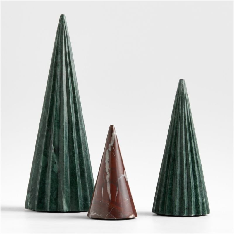 Marble Holiday Trees, Set of 3 | Crate & Barrel | Crate & Barrel