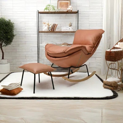 Modern Upholstered Rocking Chair with Ottoman | Wayfair North America