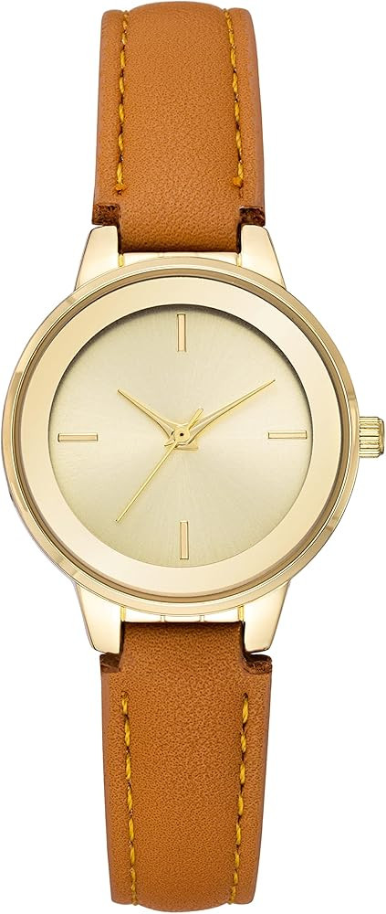 Amazon Essentials Women's Faux Leather Strap Watch | Amazon (US)