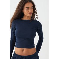 DSGN Studio Women's Embroidered Long Sleeve Top in Navy | Size: 3XL | Polyurethane | boohoo (US & Canada)