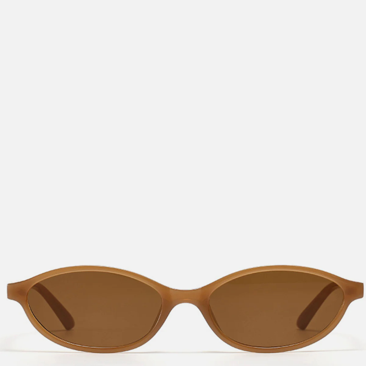 MANHATTAN Brown Small Oval Sunglasses | Noughts and Kisses