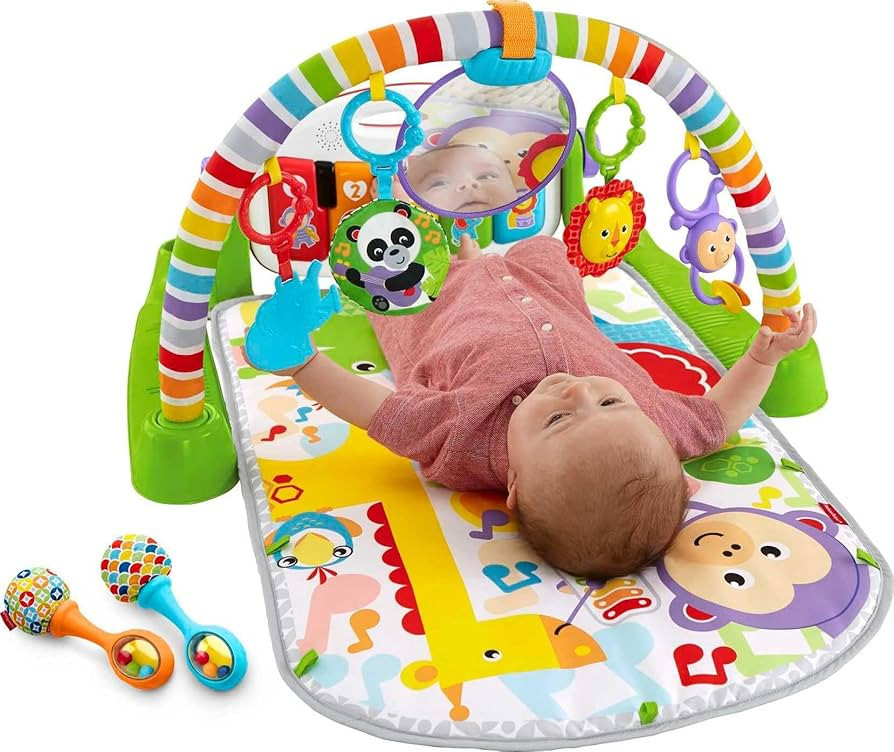 Fisher-Price Baby Playmat Deluxe Kick & Play Piano Gym for Learning & 2 Maracas Soft Rattles for ... | Amazon (US)