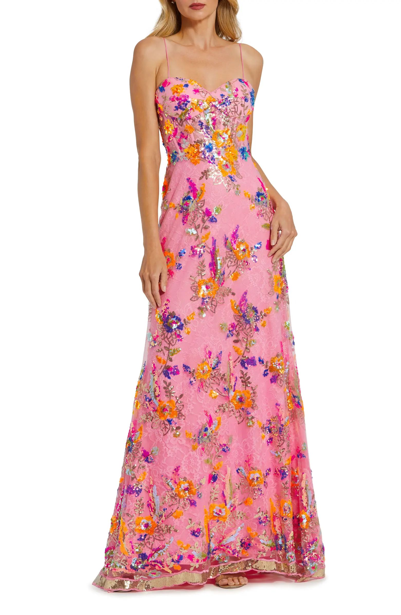 Mac Duggal Floral Sequin Lace Gown | Nordstrom | Nordstrom