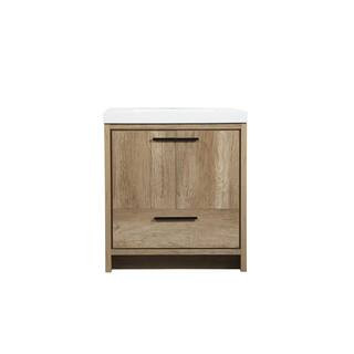 Reviews for Simply Living 30 in. Single Bathroom Vanity in Natural Oak with Resin Vanity Top in W... | The Home Depot