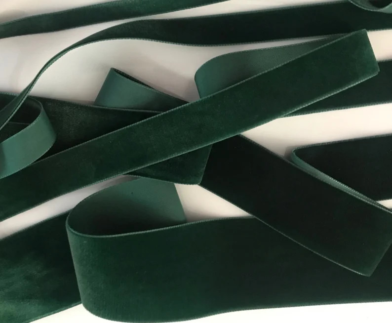 Bottle Green Beresford Velvet Ribbon in Different Widths | Etsy | Etsy (US)