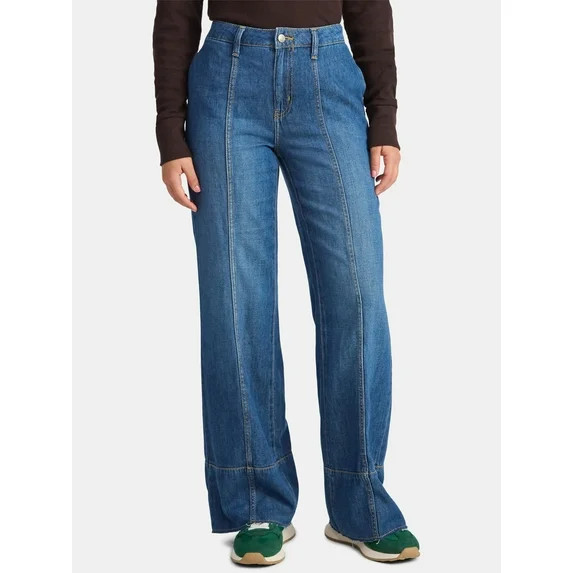 Time and Tru Women's Wide Leg Jeans, 31" Inseam, Sizes 0-20 - Walmart.com | Walmart (US)