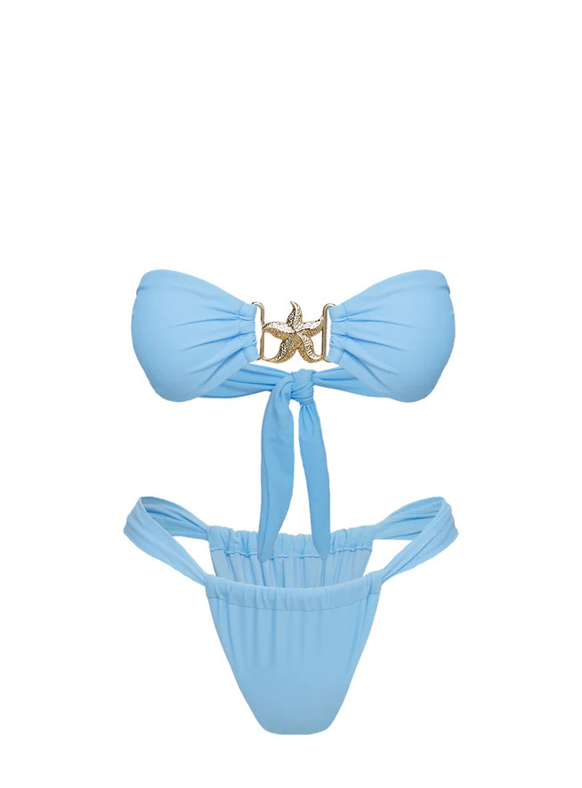 So Sunkissed Hardware Detail Bikini Top Blue | Princess Polly US