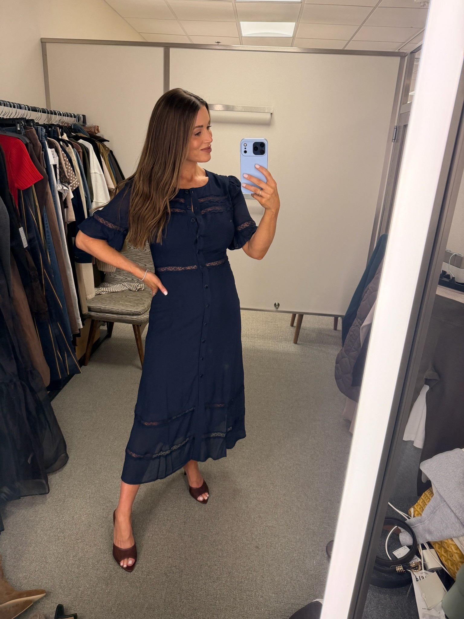 This navy lace detail shirtdress is beautiful!  I love the length and it looks great with these brown suede kitten heels! 

Nsale
Nordstrom anniversary sale

#LTKSaleAlert #LTKootd #LTKSeasonal