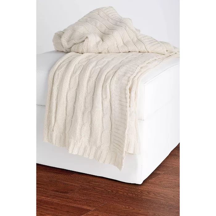 50"x60" Cable Knit Throw Blanket - Rizzy Home | Target