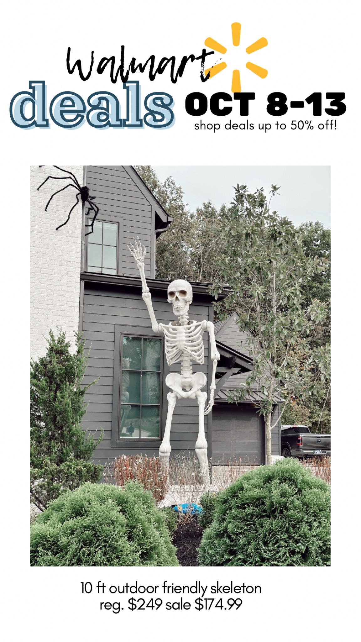 We love our friendly 10’ skeleton! On sale now! 10/8-10/13

 @Walmart #WalmartDeals #Walmartpartner