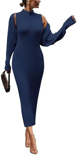 PRETTYGARDEN Women's Fall 2 Piece Outfits Knit Long Sleeve Cropped Cardigan Pullover Sweater Maxi... | Amazon (US)