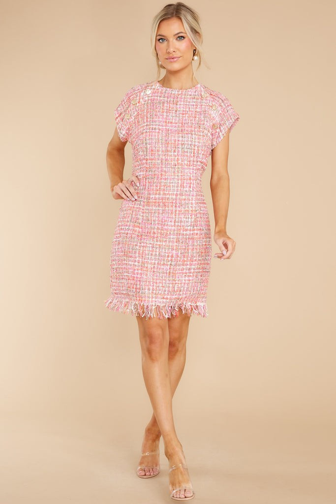 Beyond Imagination Pink Tweed Dress | Red Dress 