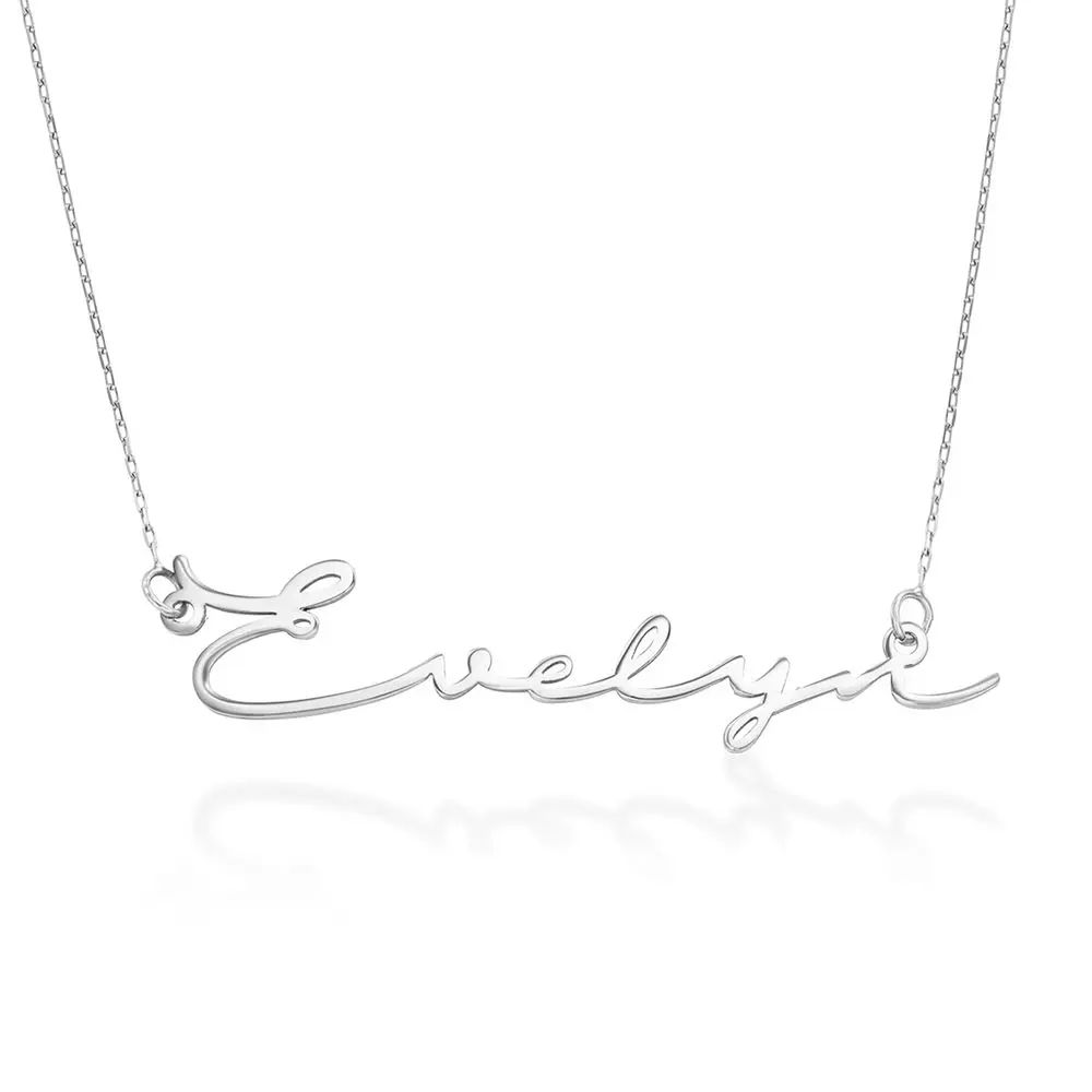 Signature Style Name Necklace in 10K White Gold | MYKA