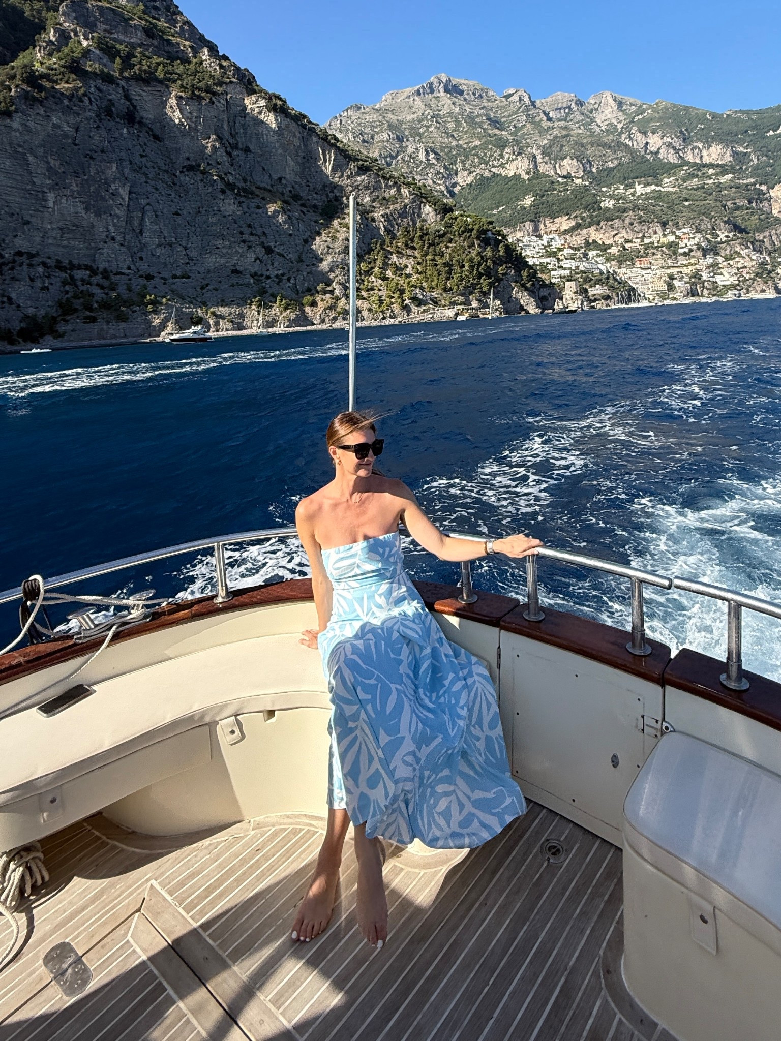 Amalfi coast boat ride dress blue dress on a boat strapless dress for boat ride positano Italy packing list what to wear to Italy in summer sunset cruise outfit classic boat outfit Italy wedding 

#LTKTravel #LTKStyleTip #LTKParties