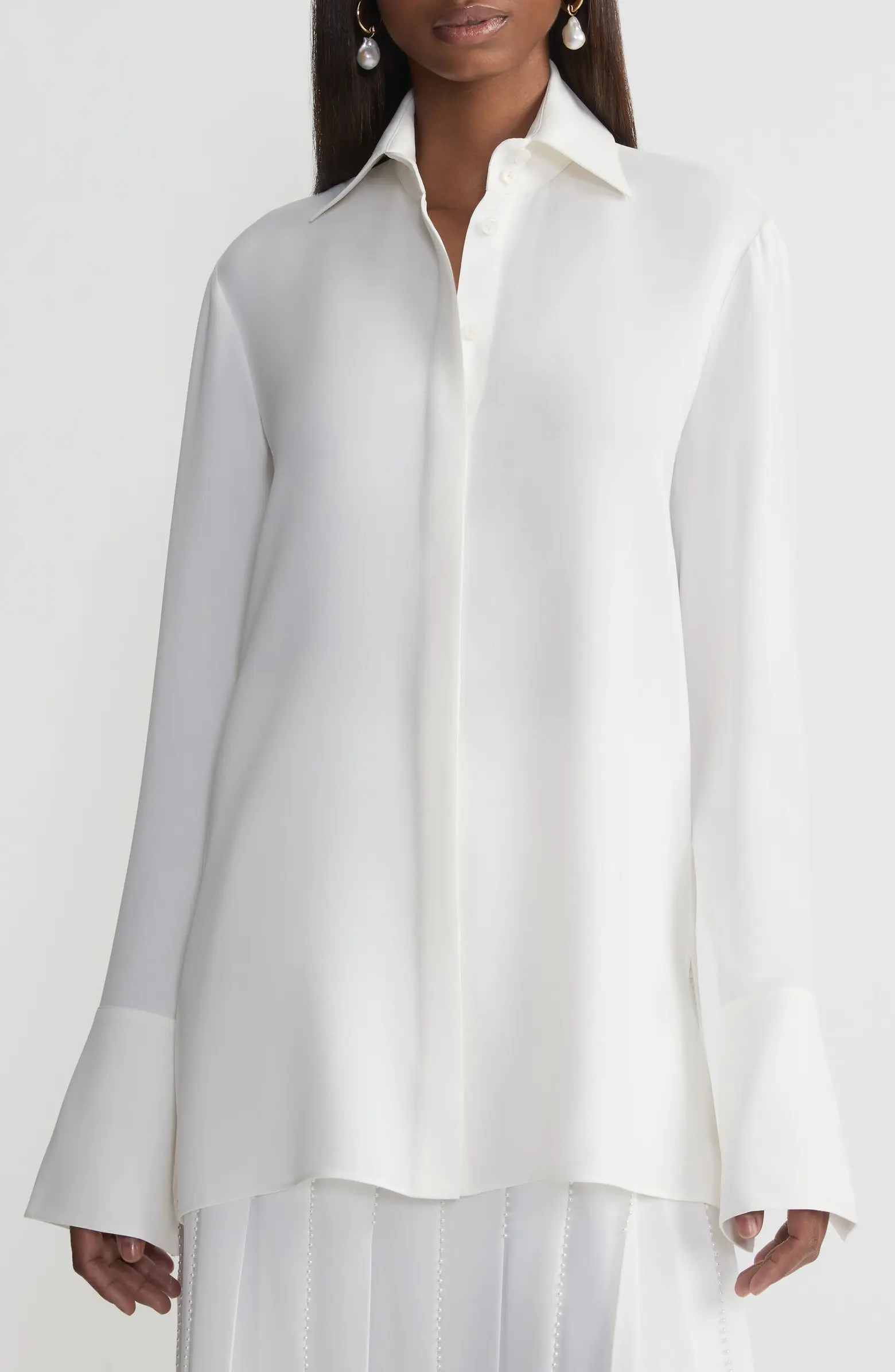 Split Cuff Silk Shirt | Nordstrom