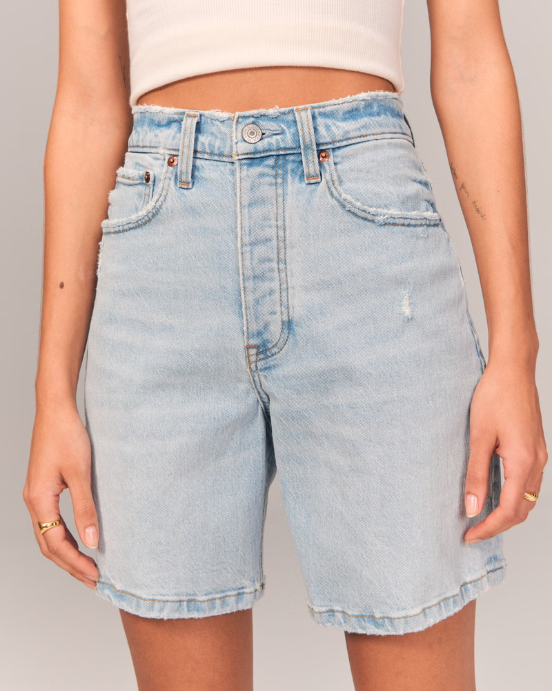 Women's High Rise 7 Inch Dad Shorts | Women's Bottoms | Abercrombie.com | Abercrombie & Fitch (US)