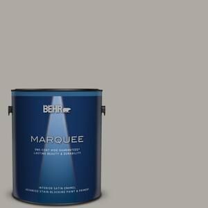 BEHR MARQUEE 1 gal. #PPU24-10 Downtown Gray Satin Enamel Interior Paint & Primer-745401 - The Hom... | The Home Depot
