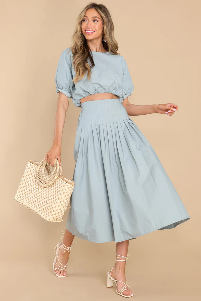 Freedom Calls Dusty Blue Two Piece Set | Red Dress 