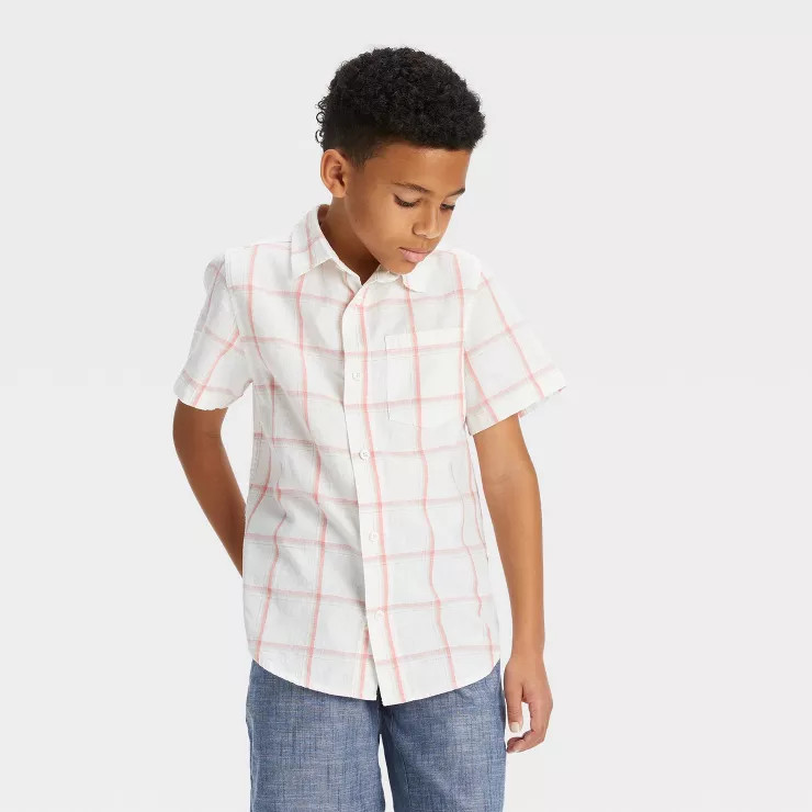Boys' Short Sleeve Button-Down Shirt - Cat & Jack™ | Target