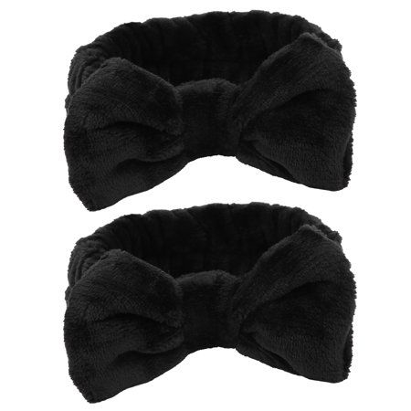 Ymiko Skincare Headbands Bow Headbands 2pcs Makeup Headband Black Hairlace Soft Hair Band With Bow F | Walmart (US)
