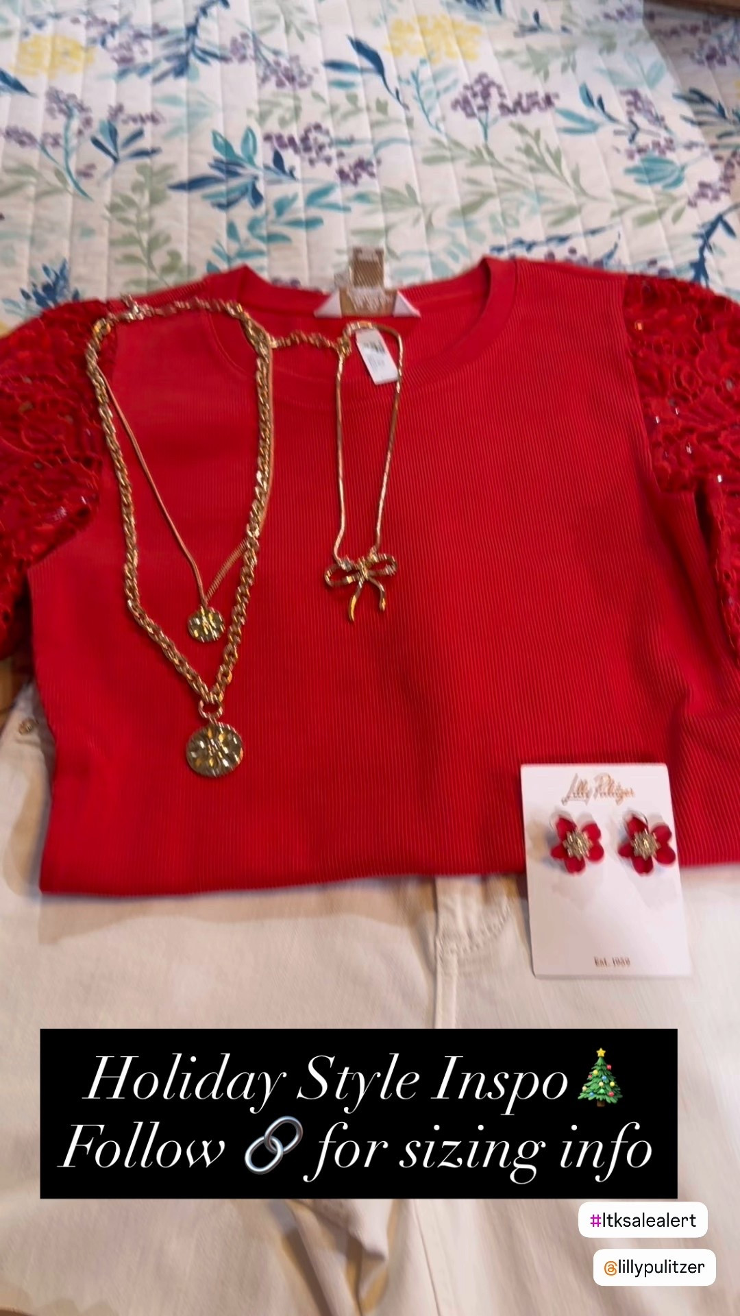 Holiday Outfit 

30% off these pieces - sale ends tomorrow!!!

Absolutely loving this new top for the holidays! Dress it up with cute denim jeans or pair with dressy pants. I have linked several options below. 

Top: XS - also available in black & white 
Denim jeans: size 4
Jewelry: on sale 
Bow shoes: on sale 

Linked this outfit and other great sale items below!

#fortheloveoflilly #lillypulitzer #ltkholiday #ltkgiftguide #ltkparties #ltkcyberweek #ltkworkwear OutfitIdeas #ColorLovers #GiftGuide #HolidayWishlist #NewReleases #WhatIWore #SeasonalStyle #DressToImpress #HolidayFashion #LTKParties 

holiday fashion, holiday top, Lilly Pulitzer, new arrivals, Christmas top. holiday outfit, bow jewelry, red earrings, white denim jeans, gold heels, red heels. 


#LTKCyberWeek #LTKWorkwear #LTKSeasonal #LTKHoliday #LTKSaleAlert