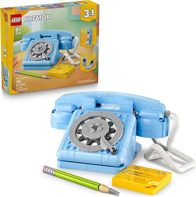 LEGO Creator 3 in 1 Retro Telephone Kids Toy - Home Decor for Bedroom or Kids Room - Building Toy... | Amazon (US)
